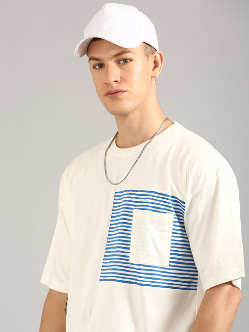 White Printed Oversized T-shirt